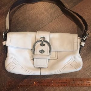 Cream Leather Coach Purse